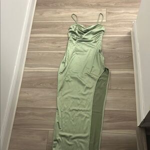 Windsor Sage Green Satin Dress